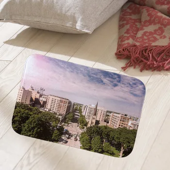

2018 NEW Home Decorative Front Door Mat scenic patterns Printed Flannel Anti-Slip Floor Mat Carpet Entrance Doormat Rug 40x60cm