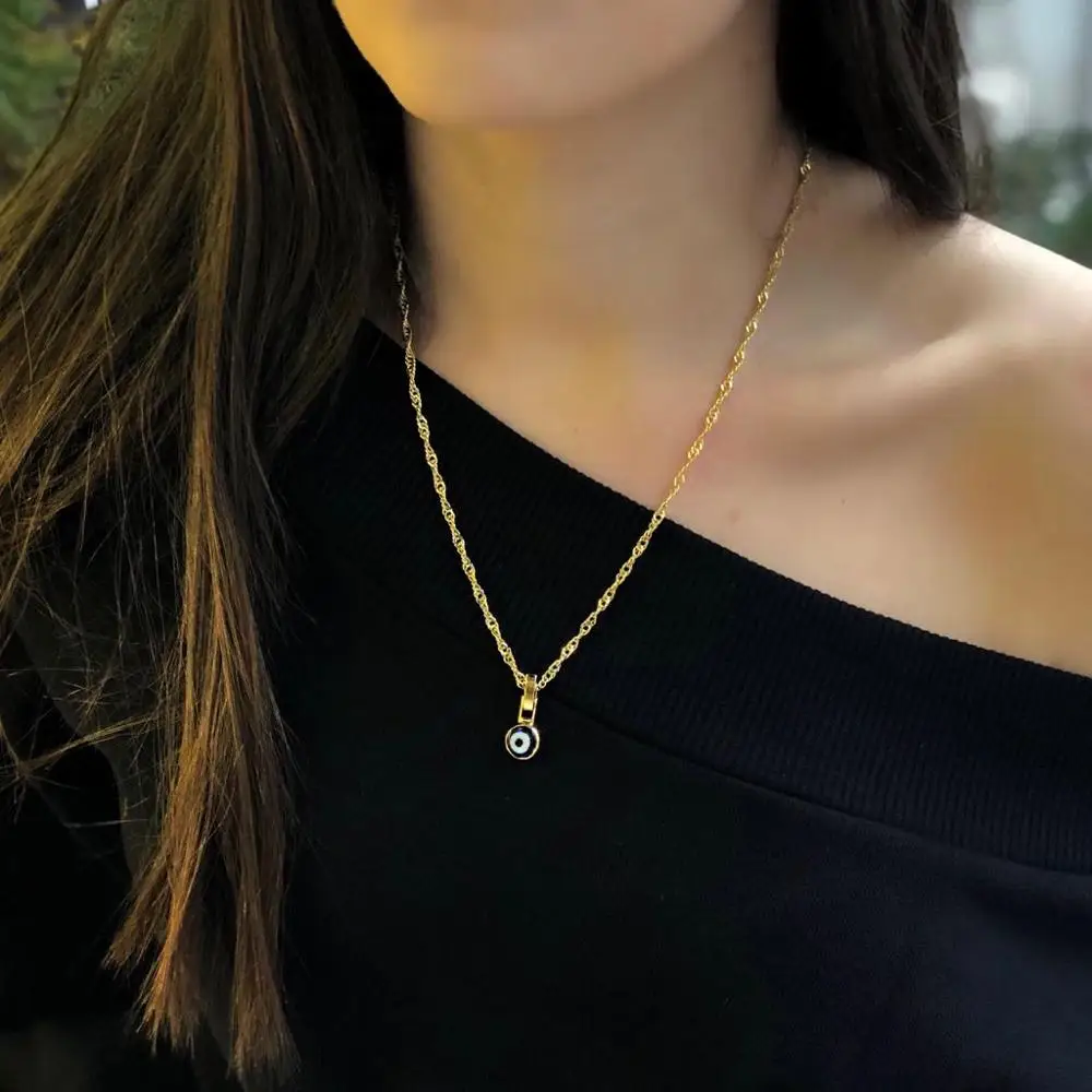 

GULCE DERELI, EVIL EYE NECKLACE, NATURAL STONE NECKLACE, CHAIN NECKLACE, GIFT BOX, GOLD/SILVER PLATED