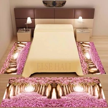 Else 3 шт. розовые древесные листья Love Road Way 3d принт Нескользящая микрофибра моющийся Декор Спальня Площадь Ковер Набор ковриков
