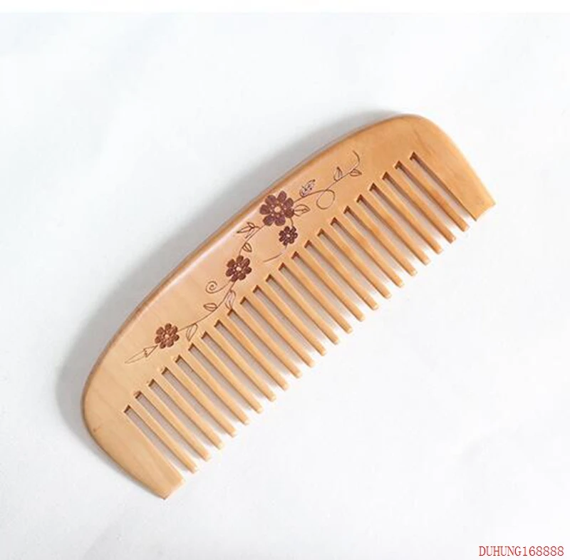 US $220.00 200pcslot Wholesale new fine peach comb combs health care wood comb lettering 6953
