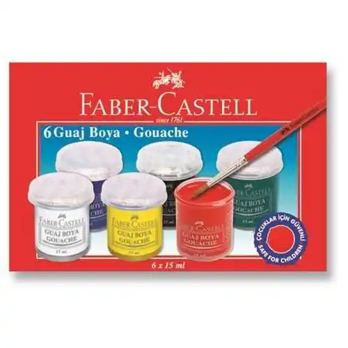 160400 Faber Castell гуашь 6 цветов 6x15 мл Высокое качество гуашь Набор для рисования Рисование для татуажа, пигмент для мануального татуажа товары для рукоделия