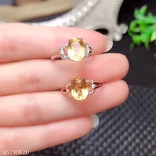 KJJEAXCMY Fine Jewelry 925 sterling silver inlaid natural citrine gemstone female ring support test kjjeaxcmy fine jewelry 925 sterling silver inlaid natural gemstone amber wax female ring support test