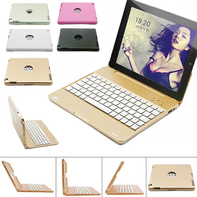 Best Offers Bluetooth Keyboard Case for iPad 2 3 4 Cover Built-in 2800mAh Power Bank Tablet Protective Case Wireless Keyboard Stand Cover