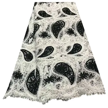 

Latest african lace fabric with rhinestones multi color nigerian swiss voile cord lace fabric for party HJ1030-1