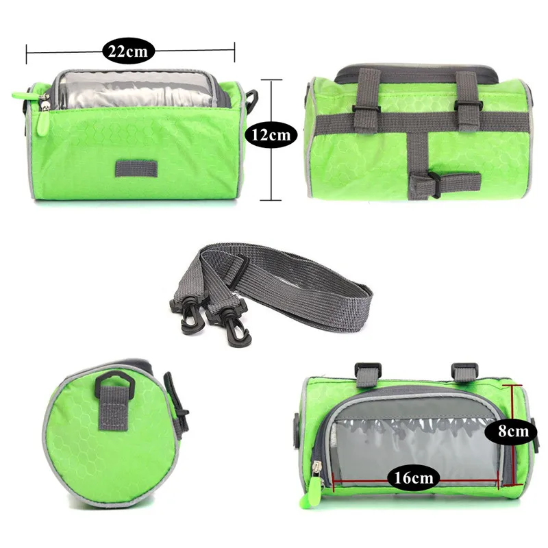 Excellent 3 in 1 Touch Screen Bicycle Front Tube Bag 22x12x12cm Cycling Handlebar Bag MTB Bike Frame Pannier Bike Phone Bags Accessories 4