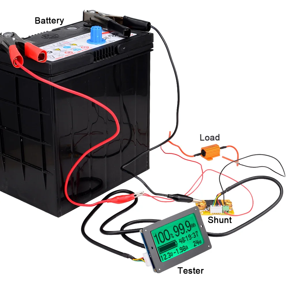 100 в 50А тестер емкости свинцово-кислотной литиевой батареи дисплей напряжения тока кулонометр счетчик кулонов 12003187