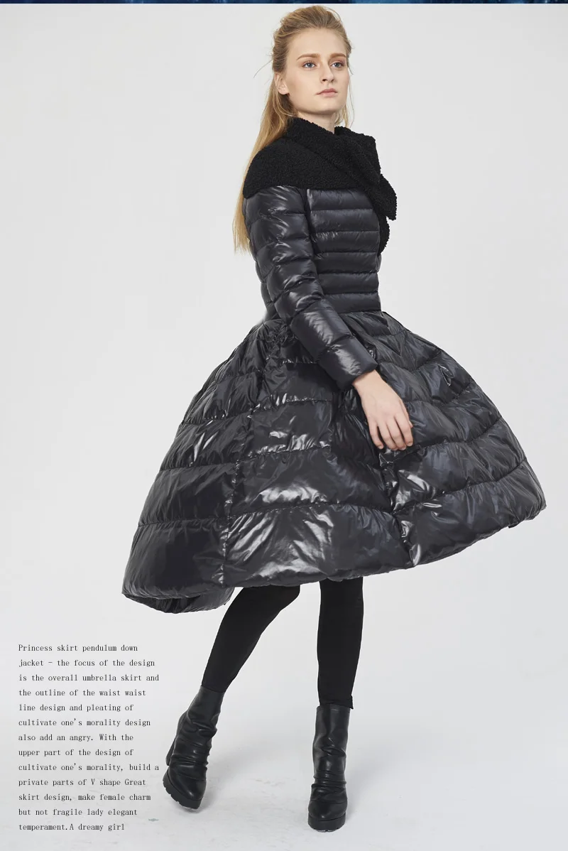 Evafreedom благородная и элегантная Новая женская куртка роскошный дворец Мода похудение зимняя одежда пуховик для женщин