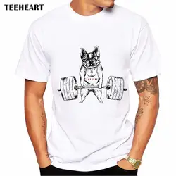 Лето 2017 г. frenchie Лифт Дизайн футболка Для мужчин; высокое качество с милой собачкой Дизайн топы с короткими рукавами Hipster Футболки для девочек
