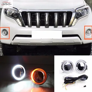 

JanDeNing 1 Pair New White/Yellow Corner Lamp Daytime Running Lights DRL For Toyota Land Cruiser Prado 2014-2015
