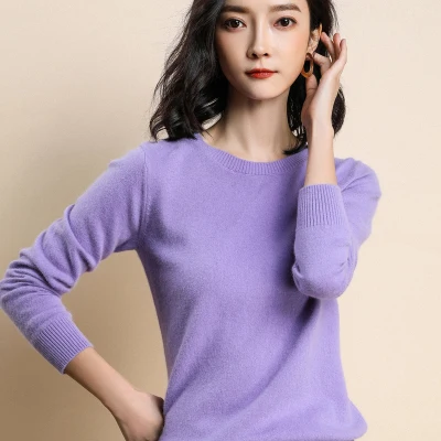 

Obrix Light Warm Sweet Solid Pattern Female Sweater Streetwear Korean Fashion O-Neck Full Sleeve Casual Style Pretty Pullover