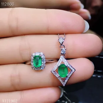 شراءKJJEAXCMY رائعة مجوهرات 925 الفضة مطعمة الطبيعية جوهرة الزمرد فتاة قلادة عصابة مجموعة دعم كشف Asqwe