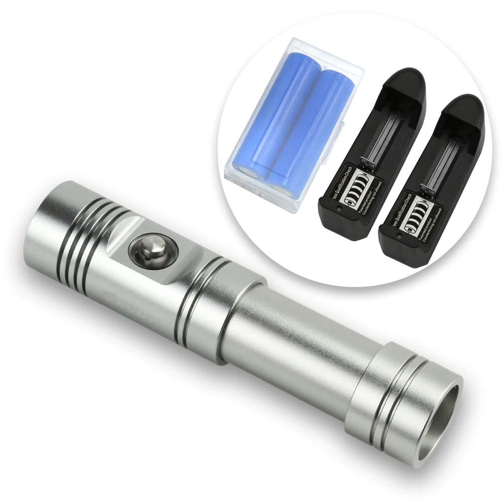  New Aluminum Skeletons Two-Handle Waterproof Diving Flashlights for GoPro 5/4/3+ SJCAM Xiaomi Yi Ac