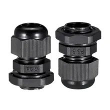 Uxcell 36 шт./лот PG9 черный кабельный сальник для герметизации провода с Водонепроницаемый Регулируемый Стопорная гайка разъема Пластик провода вводы суставов для 4-8 мм диаметр провода