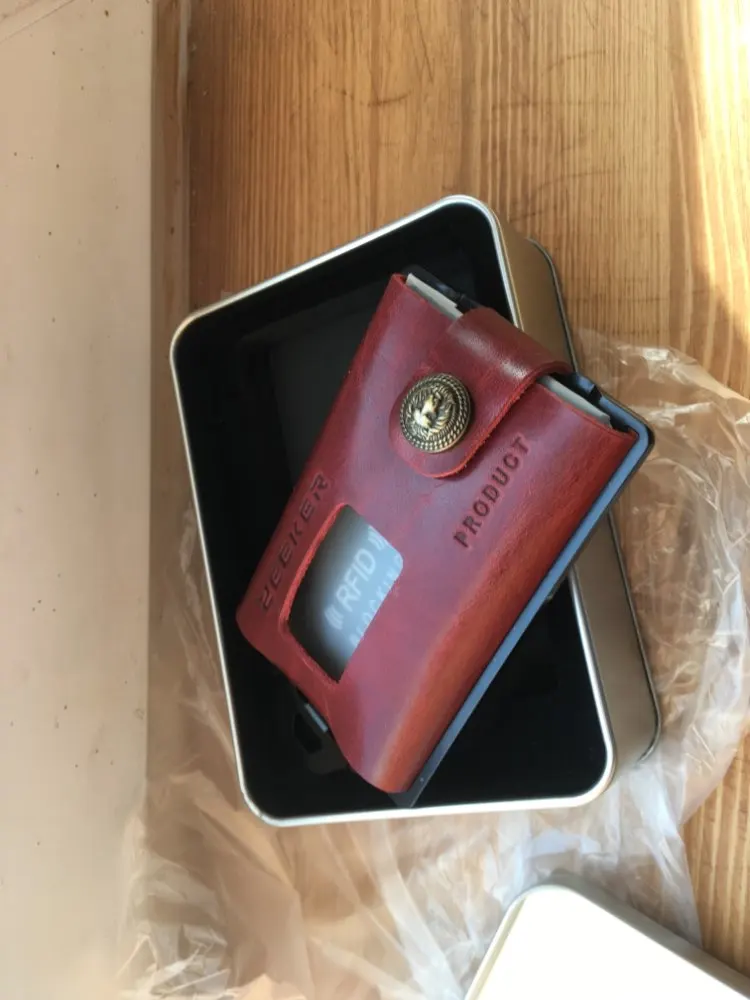 ZEEKER New Multifunctional Leather Metal Wallet Rfid Blocking Card Holder Credit Card Wallets Men's Wallets photo review