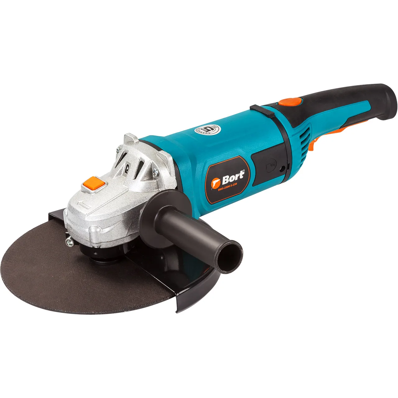 Машина шлифовальная угловая Bort BWS-2500-S-230 (Мощность 2400 Вт, диск 230 мм, плавный пуск, поворотная рукоятка)