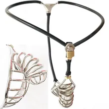 Super Invisible Male Adjustable Stainless Steel Chastity Belt Ventilate Scrotum Groove Cock Penis Cage Adult Bondage Sex Toy 301
