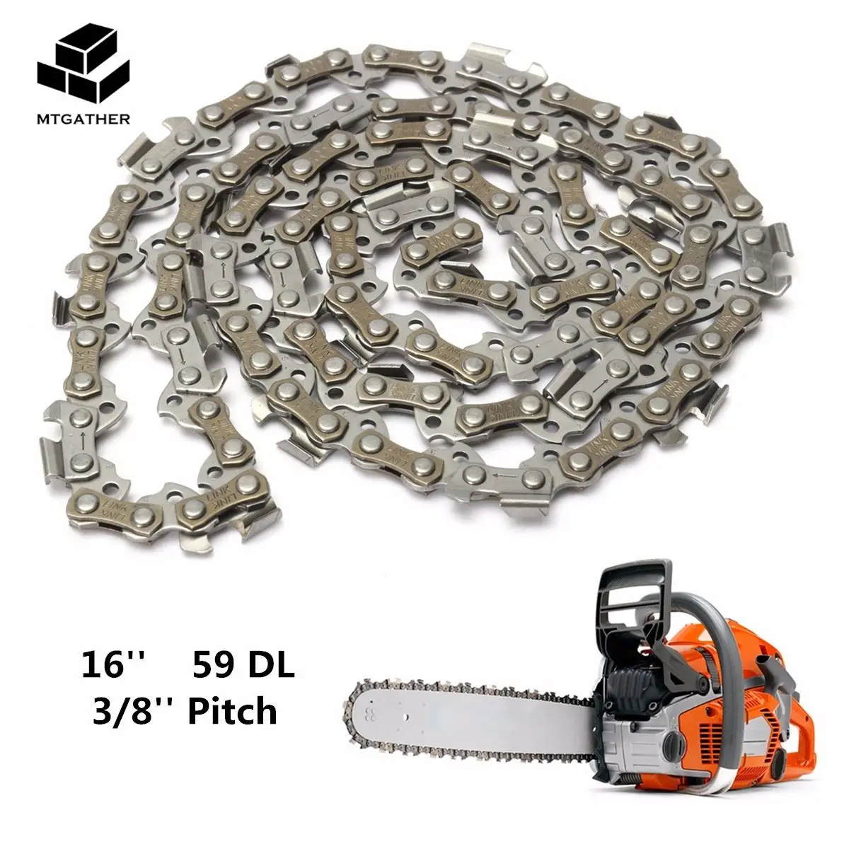 

MTGATHER Substitution Chainsaw Blade Saw Mill Chain 14" 49 Drive Link 3/8" Pitch 050 Gauge for Wood cutting Chainsaw Parts