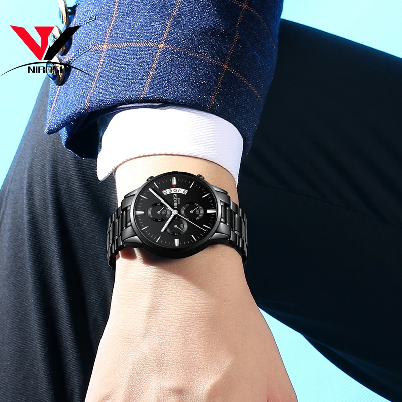 Reloj Hombre NIBOSI часы с хронографом для мужчин водонепроницаемые мужские 2018 Роскошные