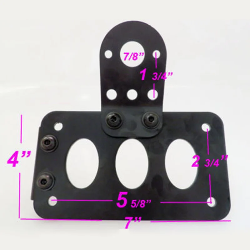 

1X Side Mount Motorcycle License Number Plate Bracket Light For Harley Black Q