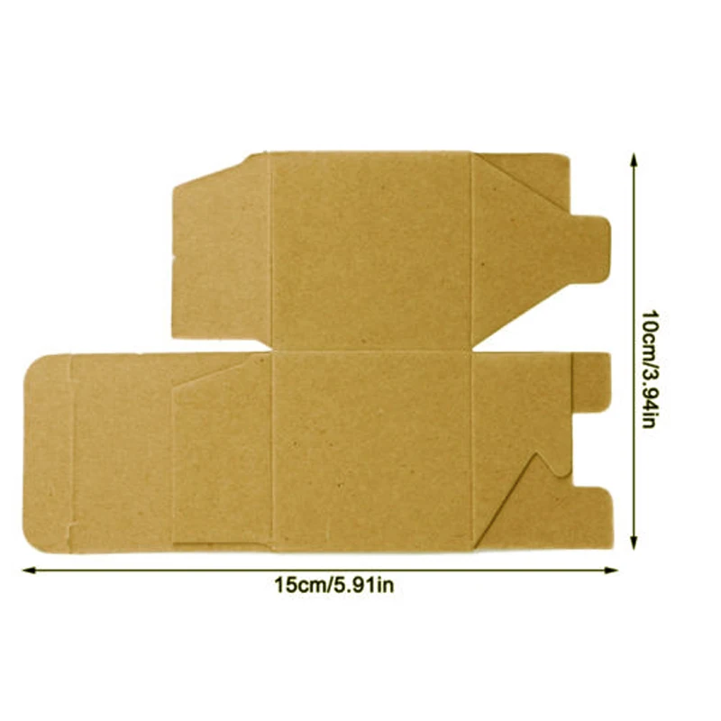 

50PCS Kraft Paper Square Candy Boxes Wedding Party Gift Favor String Tags Box