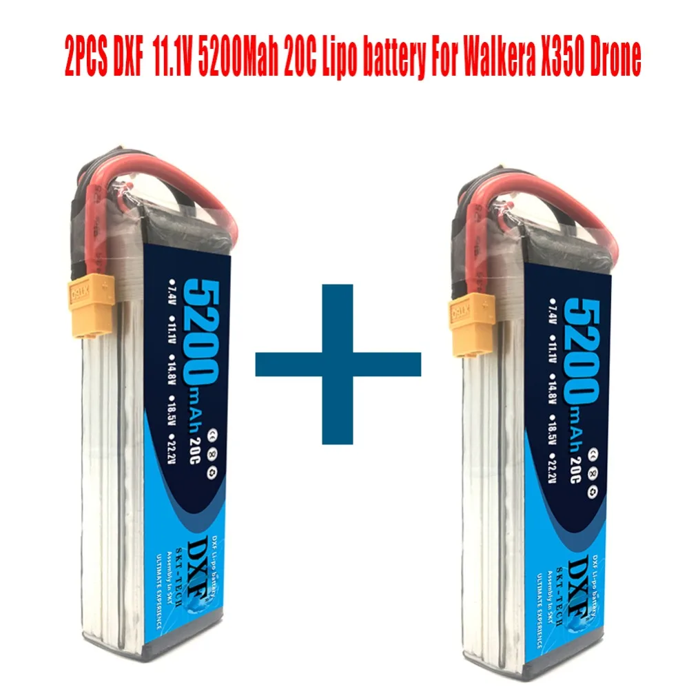 2 шт 11,1 V 5200Mah 3S 20C DXF Lipo батарея для Walkera QR X350 PRO RC дрон квадрокоптер запасные части Walkera запчасти для обновления