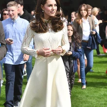 Новое платье принцессы Кейт Миддлтон новые элегантные кружевные платья с длинными рукавами в стиле пэчворк