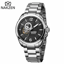 NAKZEN, мужские автоматические японские механические часы NH39, мужские часы со стальным ремешком, деловые часы с сапфировым кристаллом, мужские часы