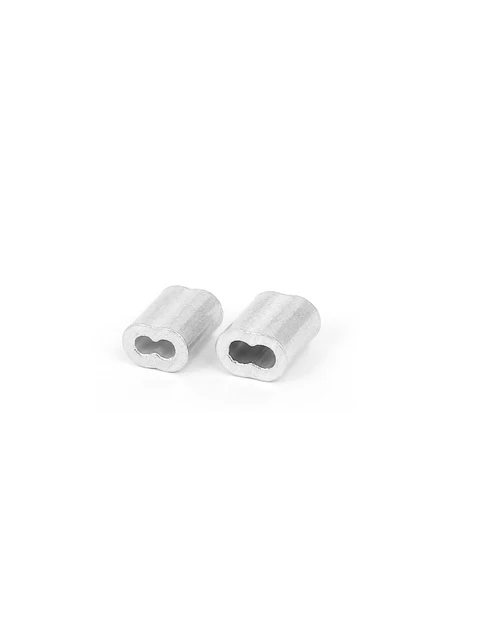 UXCELL100 Pcs 1/16″ Wire Rope Aluminum Sleeves Clip Fittings Cable Crimps Fit for Steel Wire Rope Diameter 1.8mm/1/16″