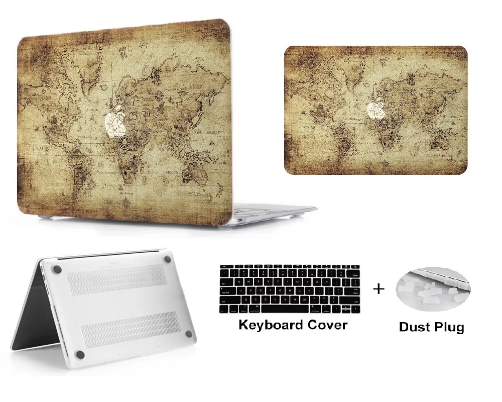 Жесткий чехол с клавиатурой + Пылезащитная заглушка для Apple MacBook Air 11 13 Pro 15 Retina 12 Touch
