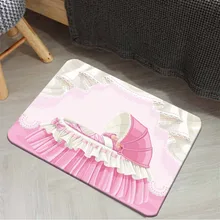 Розовый и белый цвет; милая Колыбель для маленьких девочек; 3d принт с героями мультфильмов; Противоскользящий половик домашний декор; Entryway; детский коврик для комнаты