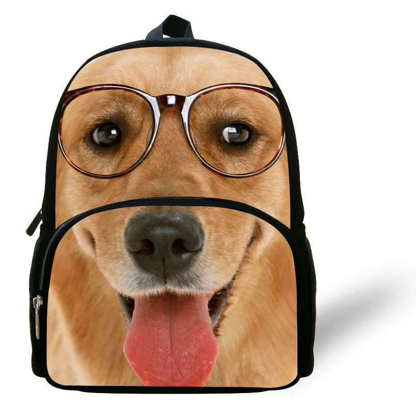 12inch Mochilas infantis Cute Dog School Backpacks Kids Boys Animal