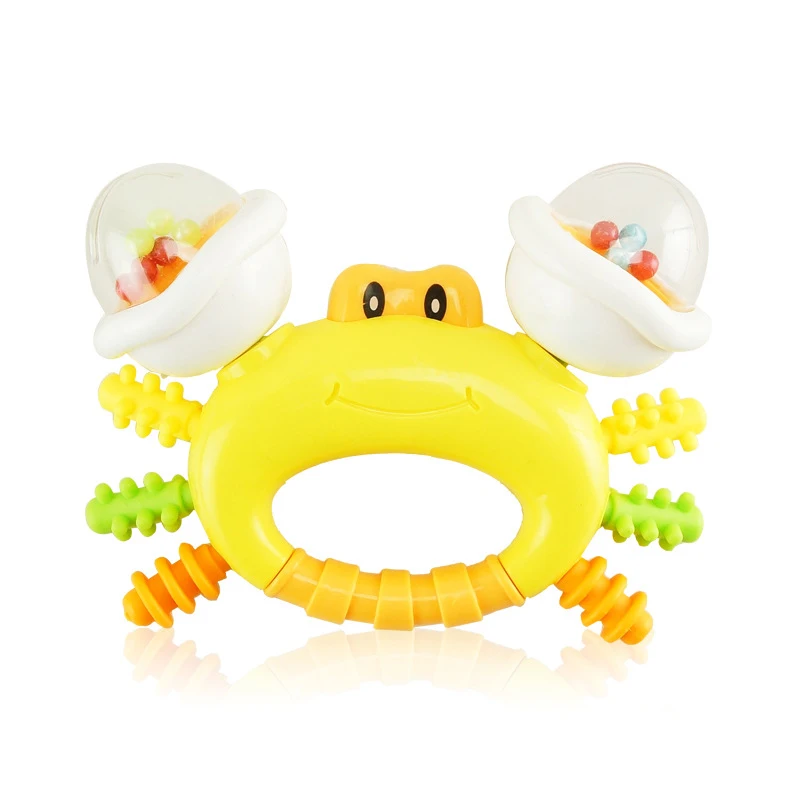 Cute Animals Baby Chewy Teething Toys Bell Ring Teether Toddlers Organic Infants Training Sensory Toothbrushes  (2)