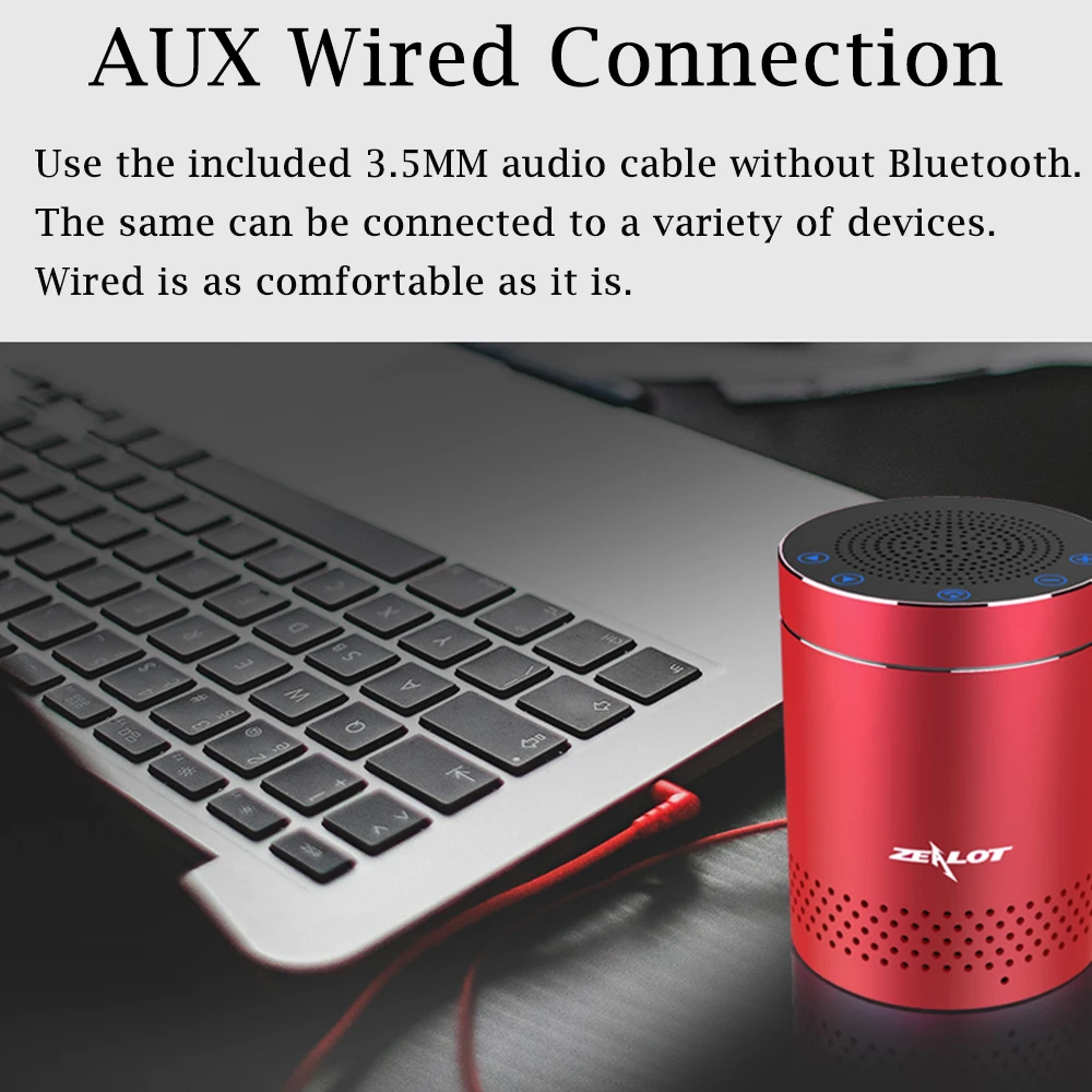 2018 ZEALOT S15 Bluetooth Колонка Беспроводная стерео звуковая коробка мини сенсорное
