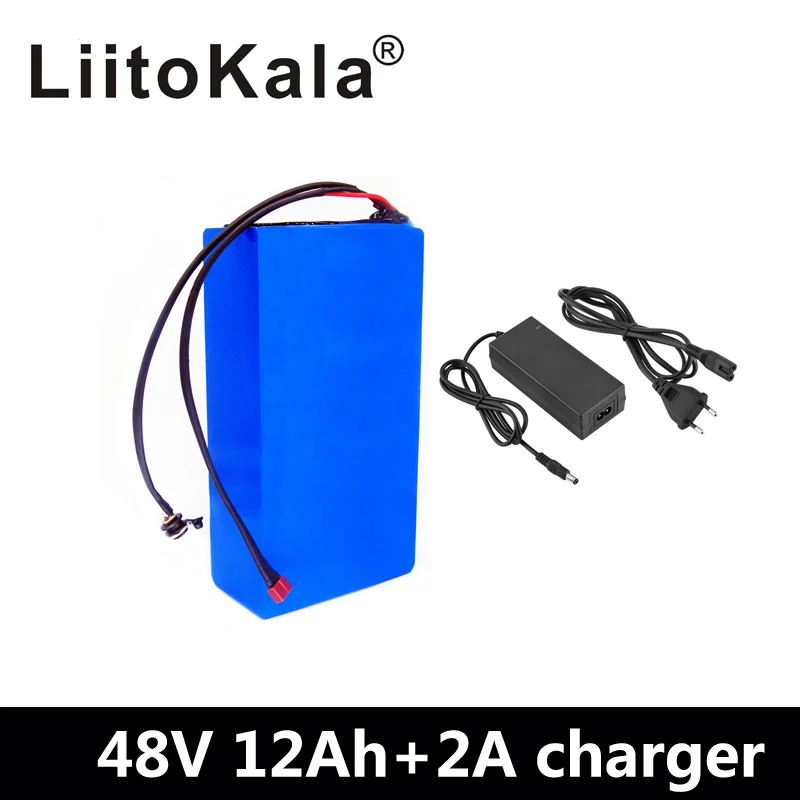 LiitoKala 48v 12ah литиевая батарея 48v 12ah батарея для электрического велосипеда с 54,6 V 2A зарядное устройство для 500W 750W 1000W беспошлинный мотор