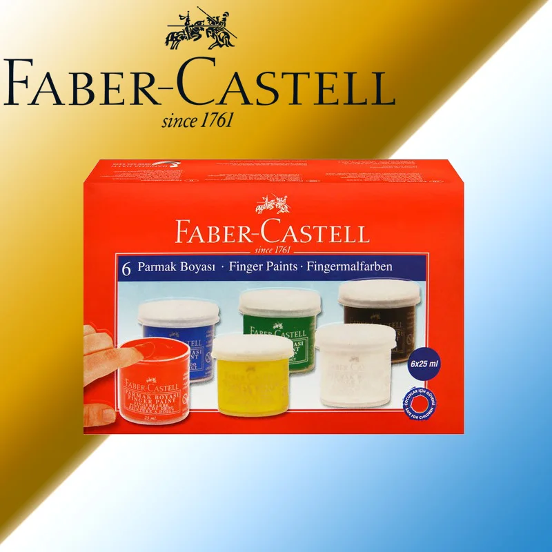 

Original Faber Castell Finger Paint 6 Colors 6x25 ml , Safe For Children , Pigment Safe Non-toxic Washable Paint