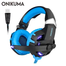 ONIKUMA K2 PC USB стерео игровая гарнитура casque 7,1 канальный звук проводные наушники с микрофоном для компьютера, ноутбука, геймера