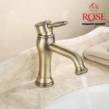 

ROSE basin mixer, brass bronze plated, vintage style for cold and hot water aerator R0401Q