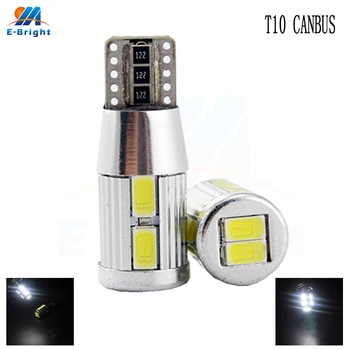

2pcs 12V T10 Canbus 5730 10 SMD LED Bulbs License Plate Instrument Reading Door Clearance Lights White Blue Red NO ERROR
