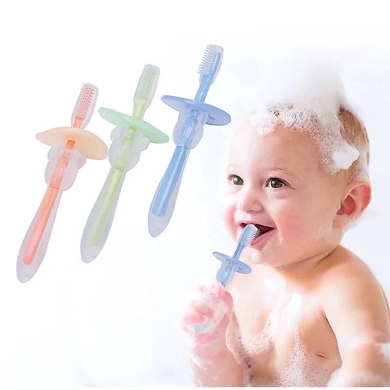 

Baby Teether Toy Toothbrush Infant Cartoon Shape Teether Silicone Safe Teething for Babies Teether Toothbrushes Baby Teethers