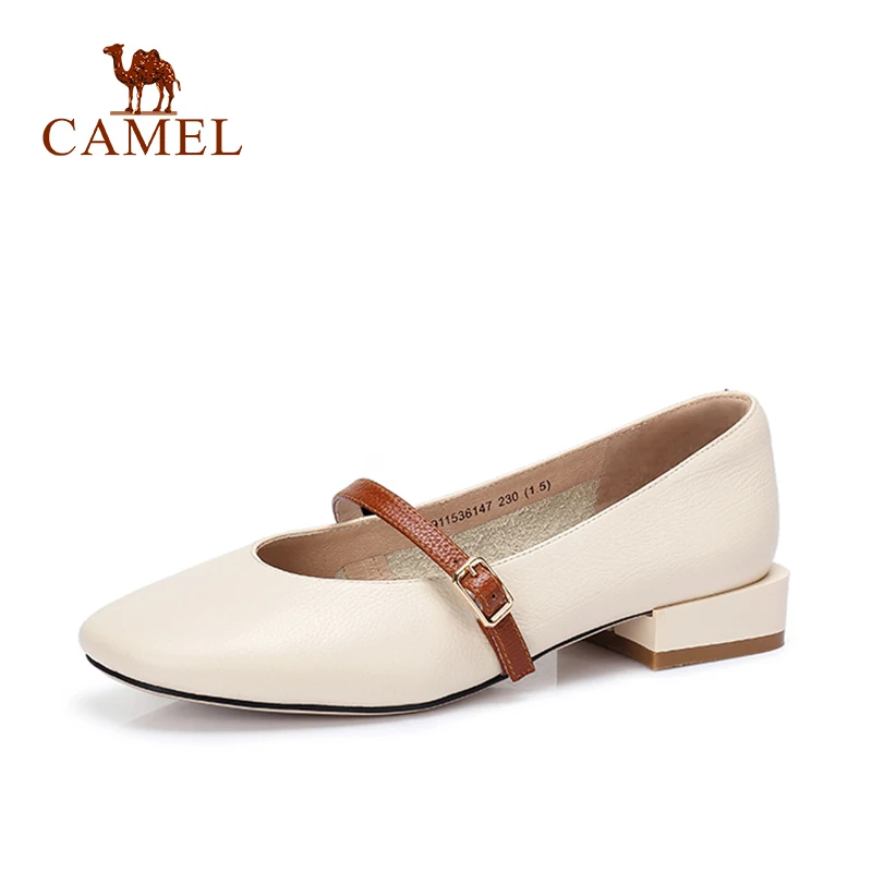 

CAMEL Spring New Fashion Retro Casual Single Shoes Women Genuine Leather Single Dress Shoes For Ladies Low Shallow Comfort Pumps
