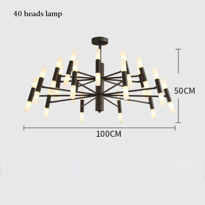 Artpad современный светодиодный светильник-люстра для столовой черный Золотой светодиодный подвесной светильник-люстра для кухни Лофт - Цвет корпуса: 40 heads black