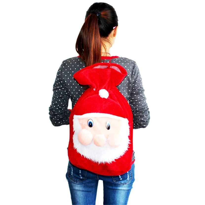 Лидер продаж Красный Рождество бархат плюшевые сумки 3D Санта Клаус Мягкие плюшевые рюкзак для Chidlren взрослых Рождественский наряд