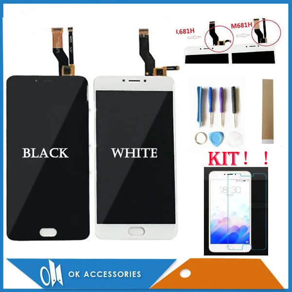 Продажа 5,5 дюймов для Meizu M3 Note L681H M681H ЖК дисплей + кодирующий преобразователь сенсорного экрана в сборе черный белый с защитным стеклом инструменты л...
