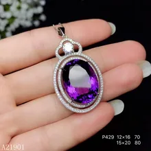 KJJEAXCMY boutique jewelry 925 Silver-inlaid Natural Amethyst Jewelry Lady's Necklace Pendant silver 925 jewelry antique thailand silver mini star pendant popular jewelry accessories pendant boutique jewelry wtl029
