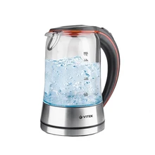 Чайник электрический Vitek VT-7005(TR)(Мощность 2200 Вт, объем 1.7 л, стеклянный корпус, вращение 360°, автоотключение