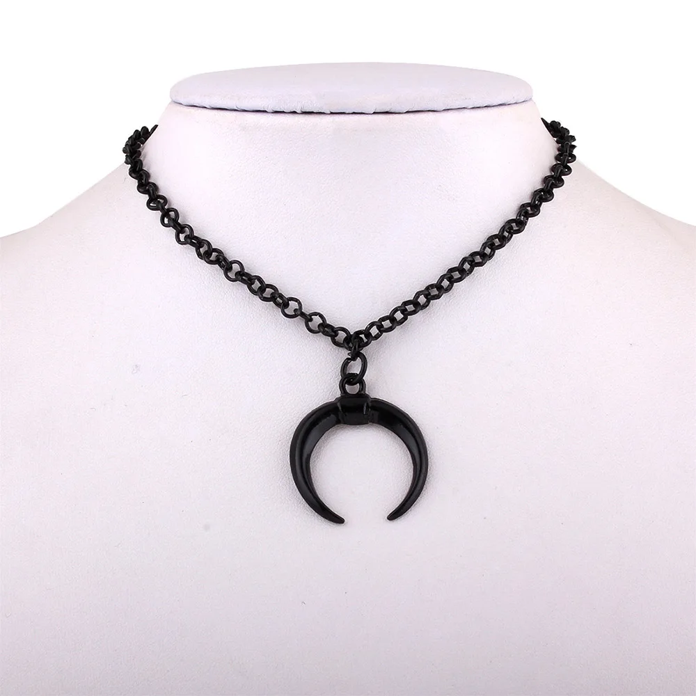 Bls-miracle новейший в стиле панк Модные ювелирные изделия ожерелье s черная луна цепь кулон длинное ожерелье для женщин вечерние ювелирные изделия N347