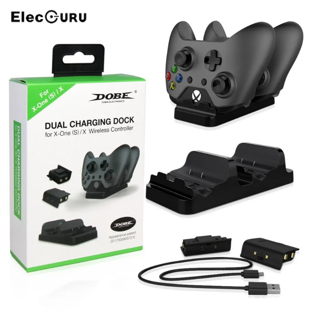 Dual Battery Charger For Xbox One S X Controller Dual Charging Dock+2