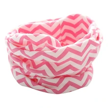 Модный Полосатый Зимний милый хлопковый теплый шарф на шею с круглым кольцом для маленьких мальчиков и девочек