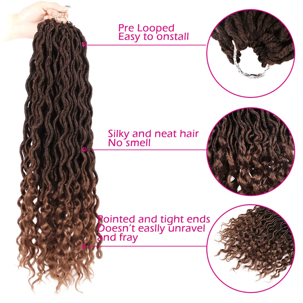 AISI BEAUTY синтетические мягкие натуральные вязаные волосы для наращивания Faux locs Curly крючком косички Омбре плетение волос