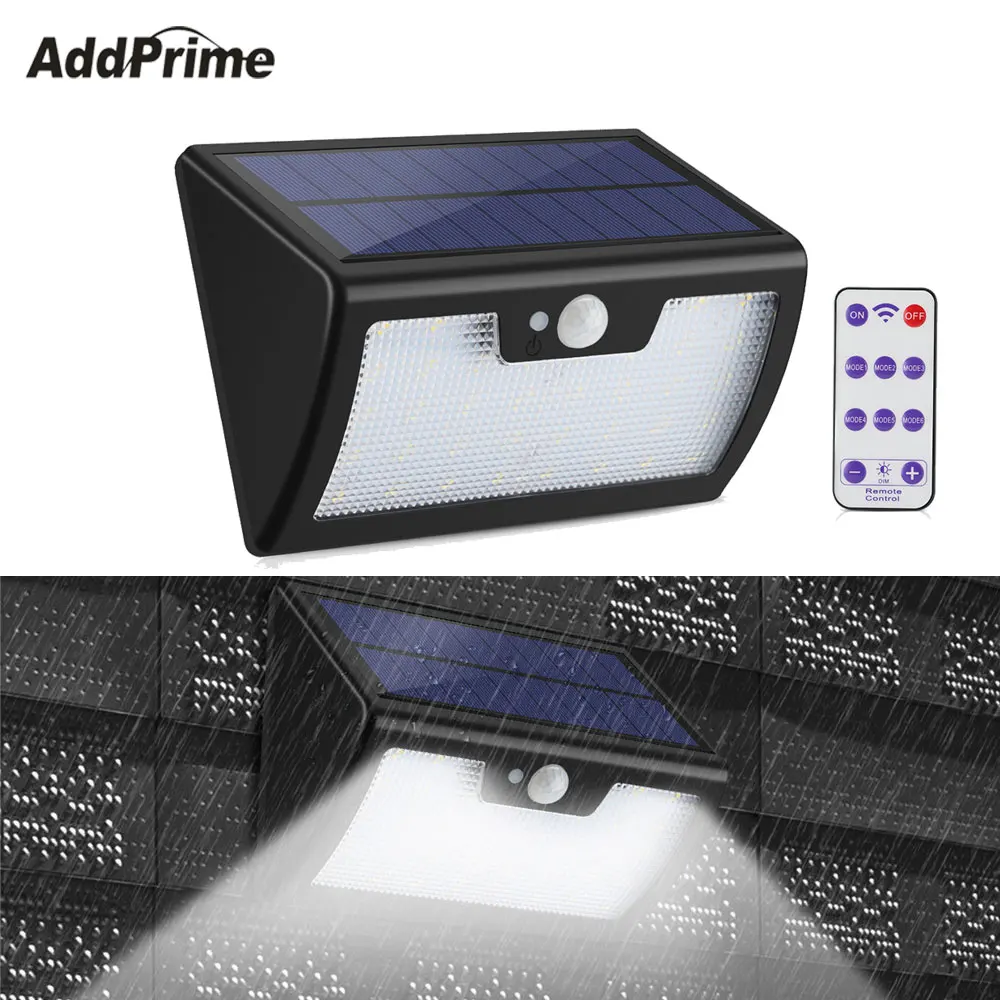 

Solar LED Light With Remote Control Waterproof Outdoors PIR Infrared Motion Sensor Security Wall Lamp Garden Pathway Lighting